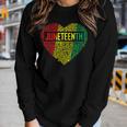 Womens Junenth Heart Black Pride Freedom Day 1865 June 19Th Women Long Sleeve T-shirt Gifts for Her