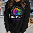 Be Kind Purple Ribbon Sunflower Lupus Awareness Women Long Sleeve T-shirt Gifts for Her