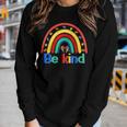 Be Kind Rainbow Kindness Inspirational Autism Awareness Women Long Sleeve T-shirt Gifts for Her
