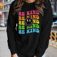 Be Kind Retro Happy Face Vintage Positivity Women Long Sleeve T-shirt Gifts for Her