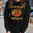 Little Sister Of The Patch Matching Halloween Pumpkins Women Long Sleeve T-shirt Gifts for Her