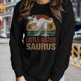 Little Sistersaurus Dinosaur Little Sister Saurus Vintage Women Long Sleeve T-shirt Gifts for Her