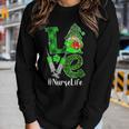 Love Gnome Nurse Life St Patricks Day Leopard Shamrock Women Graphic Long Sleeve T-shirt Gifts for Her