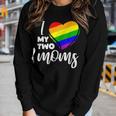 I Love My Two Moms Gay Pride Lgbt FlagLesbian Women Long Sleeve T-shirt Gifts for Her