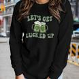 Lets Get Lucked Up Lucky Clovers St Patricks Day Beer Drink Women Long Sleeve T-shirt Gifts for Her