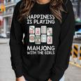 Womens Mahjong Cool Happiness Is Playing Mahjong Girls Women Long Sleeve T-shirt Gifts for Her
