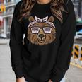 Womens Mama Bear Face Sunglasses Cute Mom Mommy Women Women Long Sleeve T-shirt Gifts for Her
