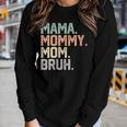 Womens Mama Mommy Mom Bruh 2023 Vintage Mother Women Long Sleeve T-shirt Gifts for Her