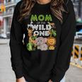 Mom Of The Wild One Zoo Birthday Safari Jungle Animal Women Long Sleeve T-shirt Gifts for Her