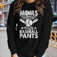 Moms Against White Baseball Pants Baseball Mom Humor Women Long Sleeve T-shirt Gifts for Her