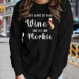 Morkie Owners Perfect For Maltese Dog Mom Wine Lovers Women Long Sleeve T-shirt Gifts for Her