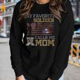 My Favorite Soldier Calls Me Mom Proud Army Mom V2 Women Graphic Long Sleeve T-shirt Gifts for Her
