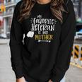 My Favorite Veteran Is My Mother Funny Military Women Graphic Long Sleeve T-shirt Gifts for Her