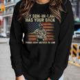 My Son-In-Law Has Your Back Proud Army Mother-In-Law Veteran Women Graphic Long Sleeve T-shirt Gifts for Her