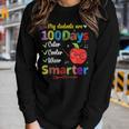 My Students Are 100 Days Smarter Cuter Cooler Wiser Teachers V2 Women Graphic Long Sleeve T-shirt Gifts for Her