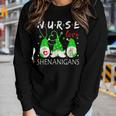 Nurses Love Shenanigans Funny Gnomes Nurse St Patricks Day V4 Women Graphic Long Sleeve T-shirt Gifts for Her