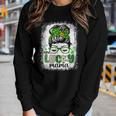 Womens One Lucky Mama St Patricks Day Mom Mother Shamrock V2 Women Long Sleeve T-shirt Gifts for Her