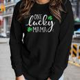 One Lucky Mama St Patricks Day Women Mom Mother Shamrock Women Long Sleeve T-shirt Gifts for Her