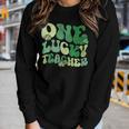 One Lucky Teacher St Patricks Day Retro Vintage Women Long Sleeve T-shirt Gifts for Her