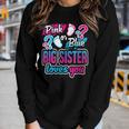 Pink Or Blue Big Sister Loves You Gender Reveal Baby Shower Women Graphic Long Sleeve T-shirt Gifts for Her