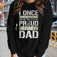 Proud Army Dad Support Military Daughter Women Graphic Long Sleeve T-shirt Gifts for Her