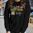 Proud Coast Guard Wife With American Flag For Veteran Day Women Graphic Long Sleeve T-shirt Gifts for Her