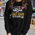 Proud Mom Of A Coast Guard Veteran American Flag Military Women Graphic Long Sleeve T-shirt Gifts for Her