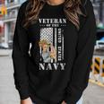 Proud Navy Women US Military Veteran Veterans Day Women Graphic Long Sleeve T-shirt Gifts for Her