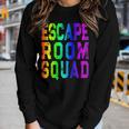 Rainbow Escape Room Squad Matching Escape Room Group Women Long Sleeve T-shirt Gifts for Her