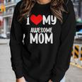 Red Heart With Love I Love My Mom Awesome Mommy Women Long Sleeve T-shirt Gifts for Her