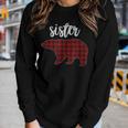 Red Plaid Sister Bear Matching Family Pajama Women Long Sleeve T-shirt Gifts for Her