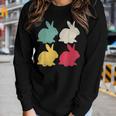 Retro Easter Bunny Rabbit Vintage Men Dad Kids Women Gift Women Graphic Long Sleeve T-shirt Gifts for Her