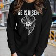 He Is Risen Jesus Resurrection Easter Religious Christians Women Long Sleeve T-shirt Gifts for Her