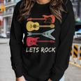 Lets Rock N Roll Guitar Retro Men Women Women Long Sleeve T-shirt Gifts for Her