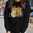 Rollin Into 40Th Birthday Bowler 40 Years Old Bowling Party Women Graphic Long Sleeve T-shirt Gifts for Her