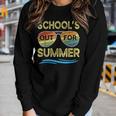 Schools Out For Summer Last Day Of School Retro Teacher Women Long Sleeve T-shirt Gifts for Her