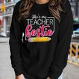 She Is My Teacher Bestie Couple Matching Outfit Apparel Women Graphic Long Sleeve T-shirt Gifts for Her