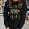 Sister Bear Camo I Family Matching Camouflage Women Graphic Long Sleeve T-shirt Gifts for Her