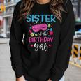 Sister Of The Birthday Girl Spa Party Nail Polish Makeup Women Long Sleeve T-shirt Gifts for Her