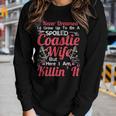 Spoiled Coastie Wife Us Coast Guard Uscg Women Graphic Long Sleeve T-shirt Gifts for Her