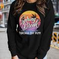 Spring Break Squad 2023 Retro Spring Break Teacher Off Duty Women Graphic Long Sleeve T-shirt Gifts for Her