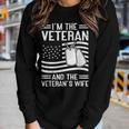 The Veteran & The Veterans Wife Proud American Veteran Wife Women Graphic Long Sleeve T-shirt Gifts for Her