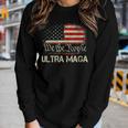 Womens Ultra Maga Anti Biden Us Flag Pro Trump Trendy Women Long Sleeve T-shirt Gifts for Her