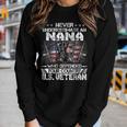 Us Veteran Nana Veterans Day Us Patriot Patriotic Women Graphic Long Sleeve T-shirt Gifts for Her