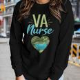 Va Nurse Heart Camouflage Camo Facemask Rn Women Graphic Long Sleeve T-shirt Gifts for Her