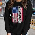 Vintage American Flag Chicken Dad Daddy Men Gift Women Graphic Long Sleeve T-shirt Gifts for Her