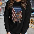 Vintage American Flag Horse Dad Mom Horse Lover 4Th Of July Women Long Sleeve T-shirt Gifts for Her