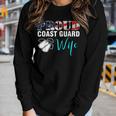 Vintage Proud Coast Guard Wife With American Flag Gift Women Graphic Long Sleeve T-shirt Gifts for Her