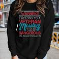 Warning I Belong To A Veteran - Patriotic Us Veteran Wife Women Graphic Long Sleeve T-shirt Gifts for Her