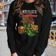 Western Texas Cow Print Cowboy Boots Hat Merry Christmas Women Long Sleeve T-shirt Gifts for Her
